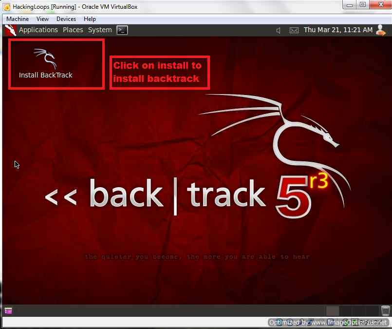 Click Install Backtrack Icon to Begin Set up