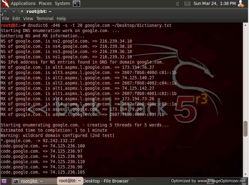 DNSDICT6 Dictionary Brute Force Attack