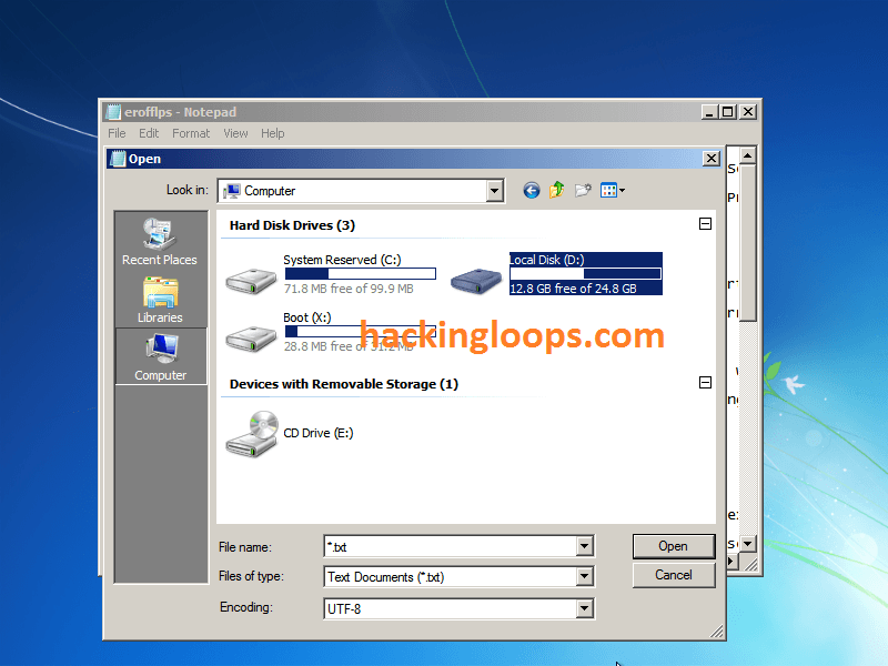  Windows Administrator Account Resetting - Img7 Open Error File