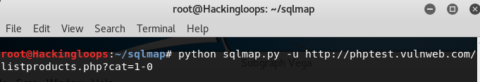 sql injection test with sqlmap