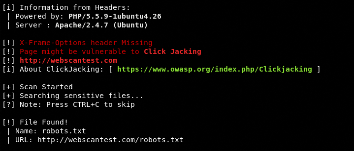 sensitive files scan results