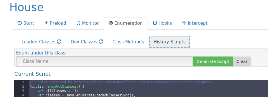 Enumeration tab