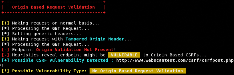 origin based forgery test