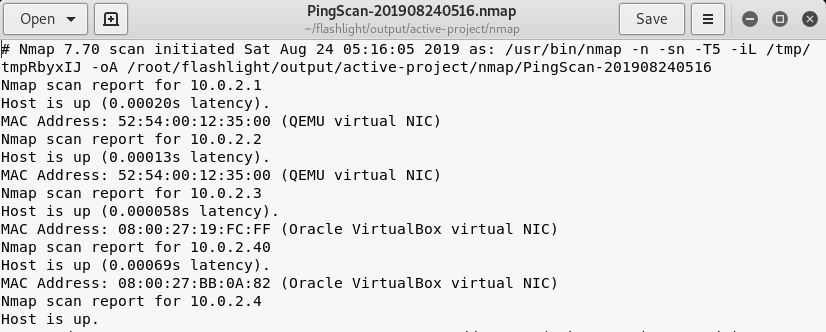 Ping scan