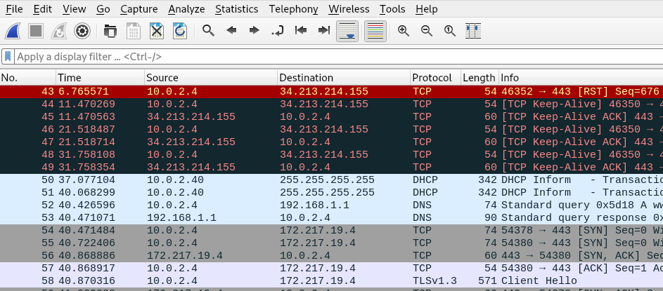 pcap result file