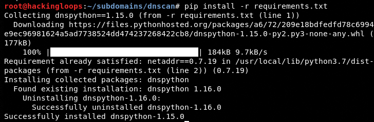 dnscan requirements installation