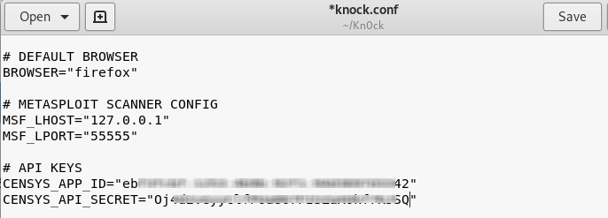 knock config censys api key