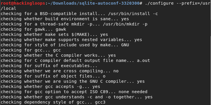 run sqllite configure file