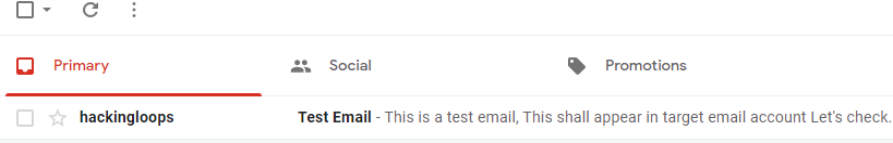 test email received