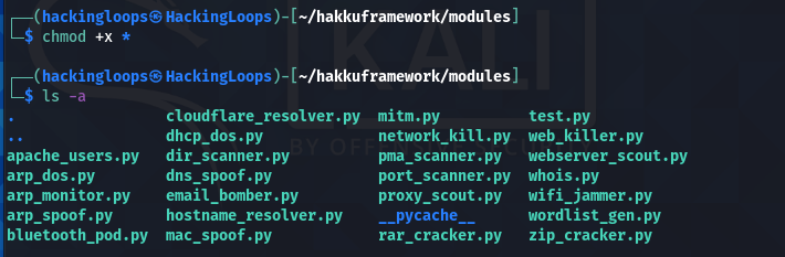 hakku modules directory list permission update