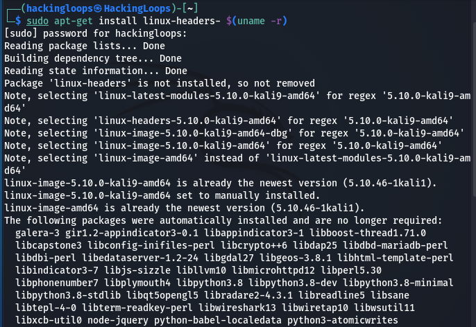 linux-headers installation