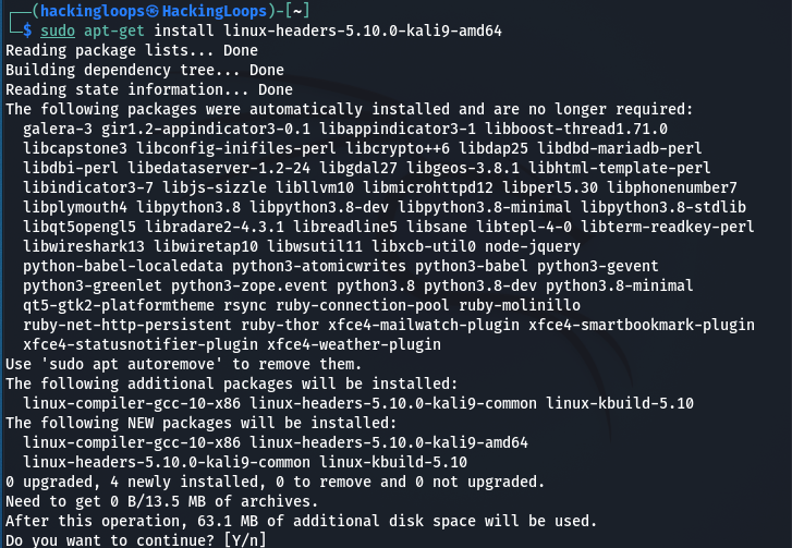 specific linux headers installation