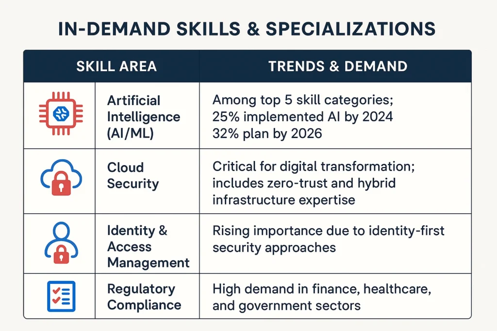 In demand cybersecurity jobs and skills