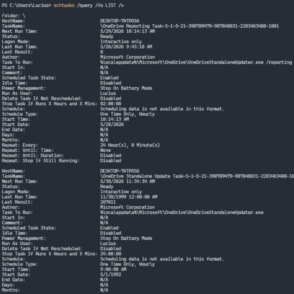 Schtasks Command Examples Essentials Windows Command Line Cheat Sheet for Cybersecurity Pros
